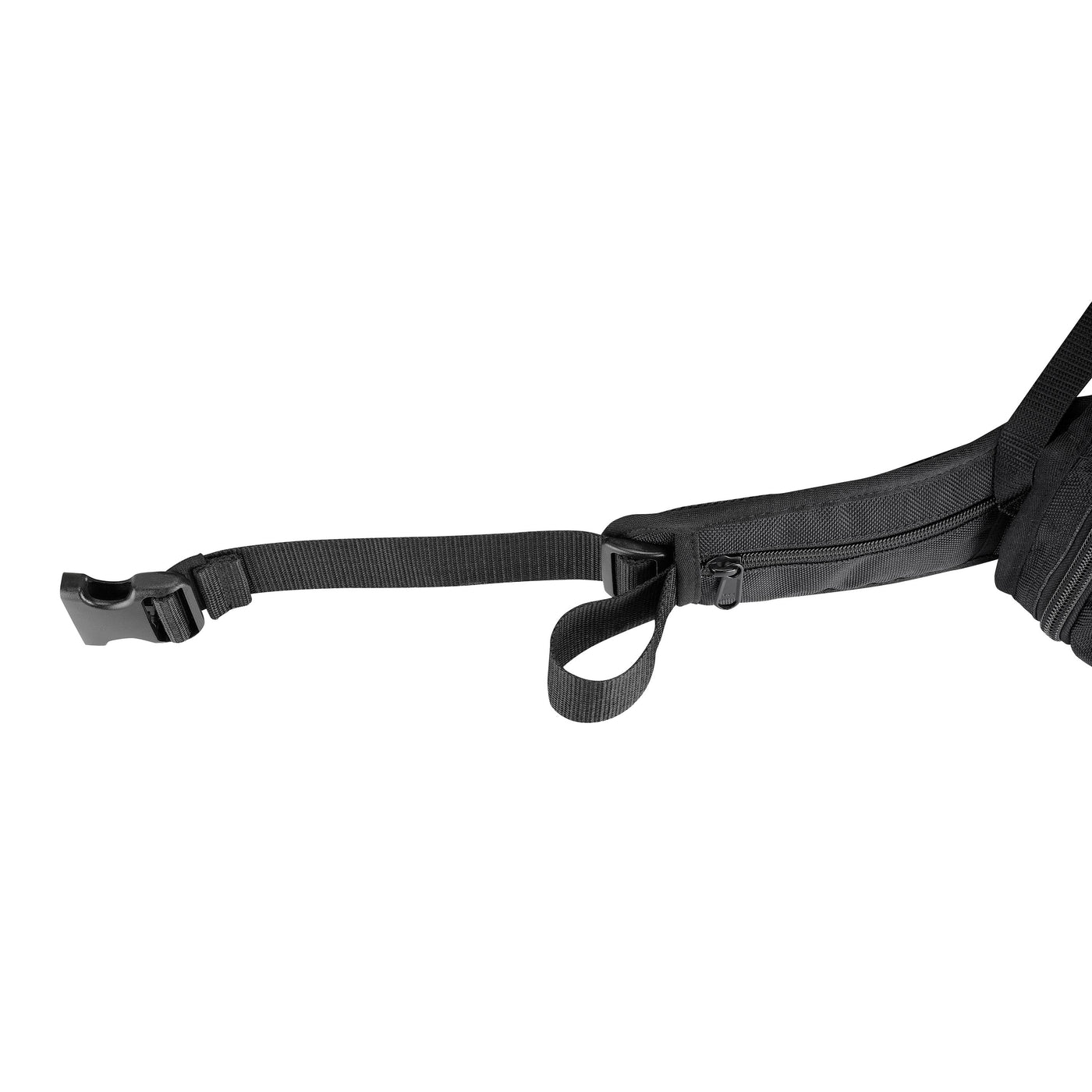 Clydesdale Gear Enduro Pack - view of the waist straps extra length tucking into the pocket designed for it on the belt.